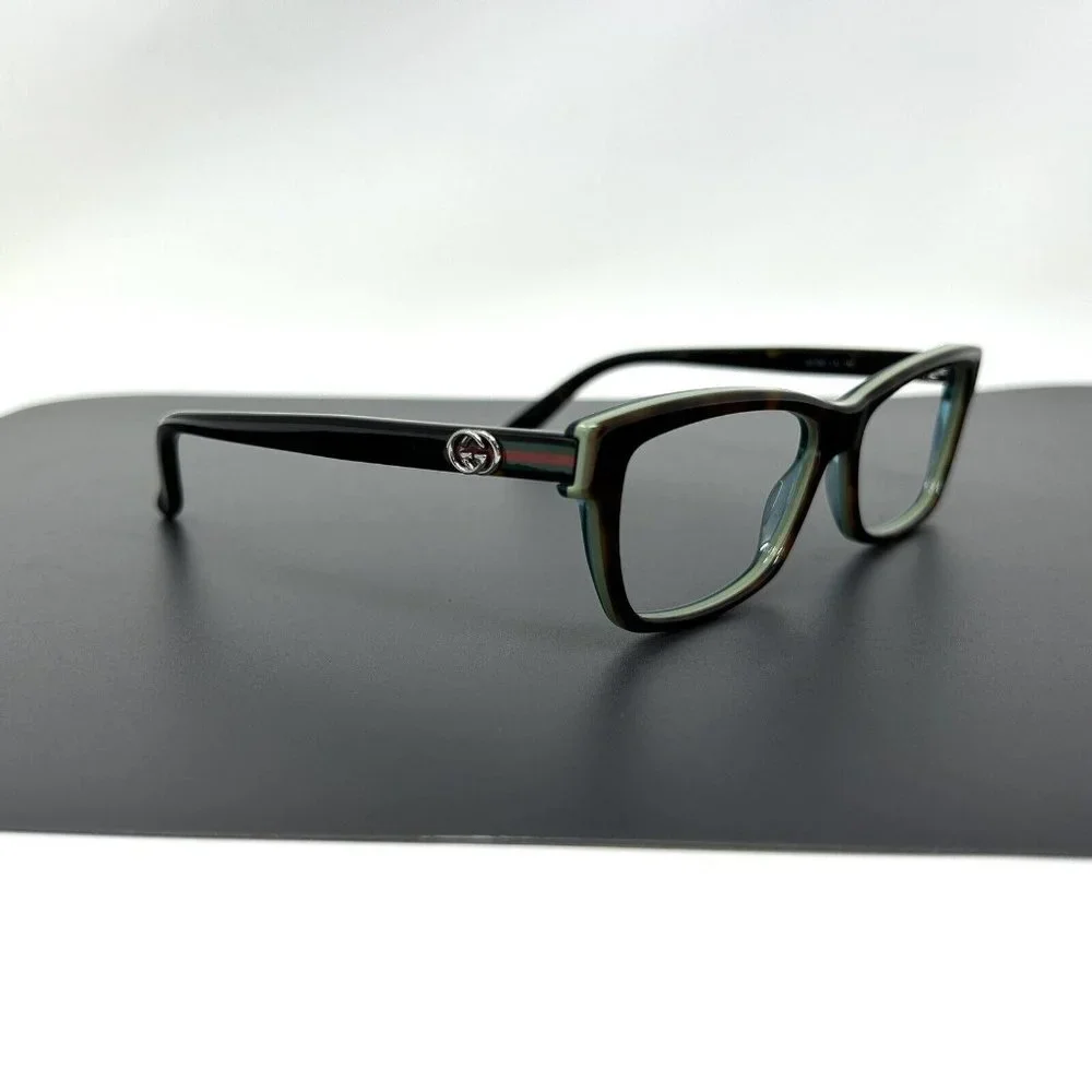 Gucci Eyeglasses GG 3562 LA2 Havana on Green Cat Eye Frame Italy 53[]14 140 - Picture 2 of 13